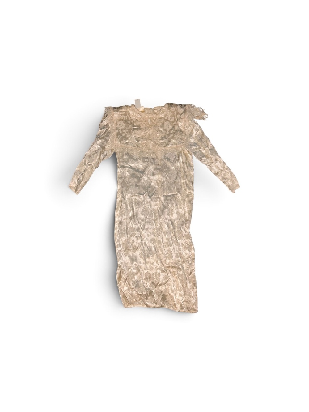 Vintage Jessica McClintock Cream Lace Long-Sleeve dress